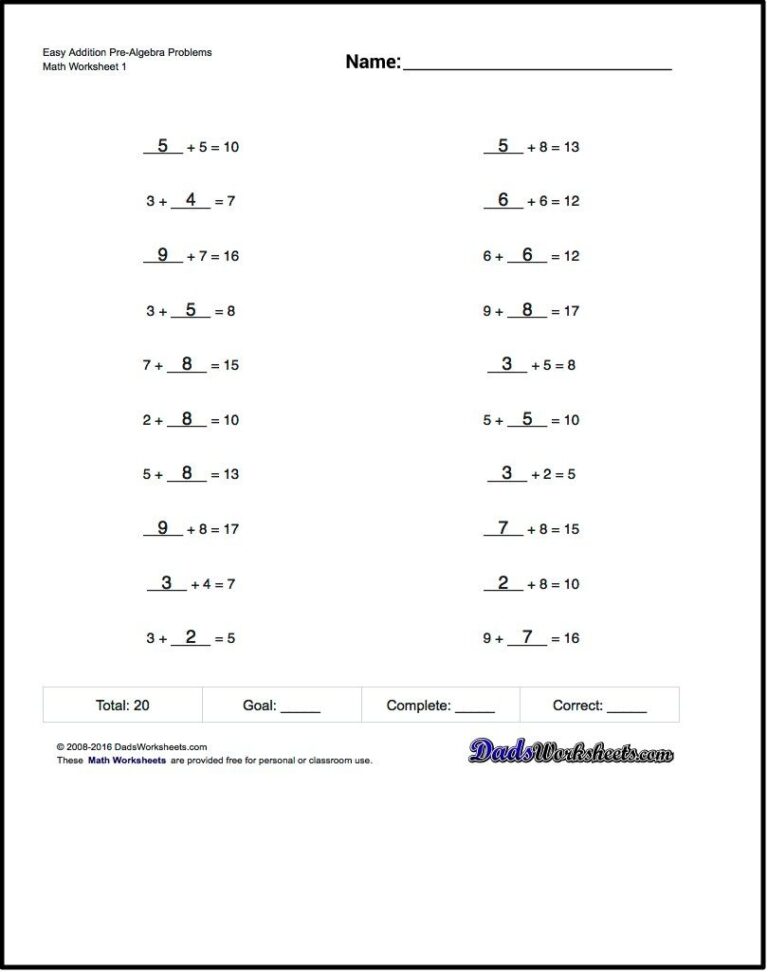 Algebra Worksheets Worksheets Library