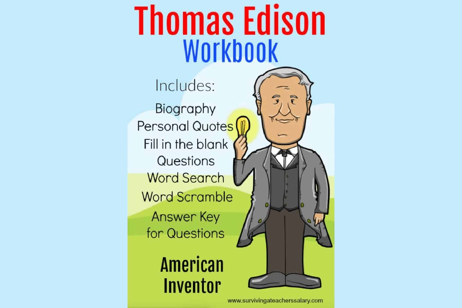 All About Thomas Edison Worksheets Experiments For Kids