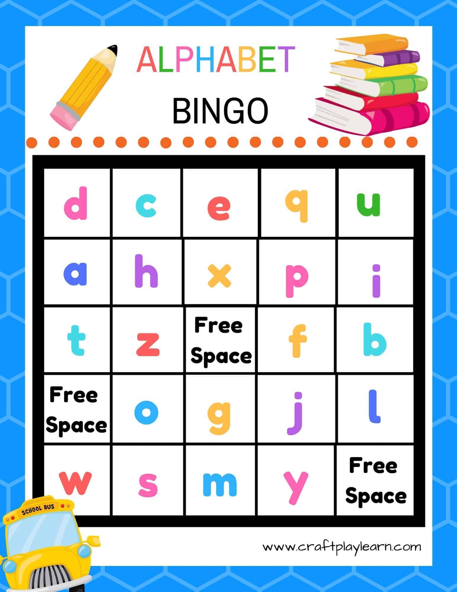 Alphabet Bingo Printable For Kids Craft Play Learn Worksheets Library