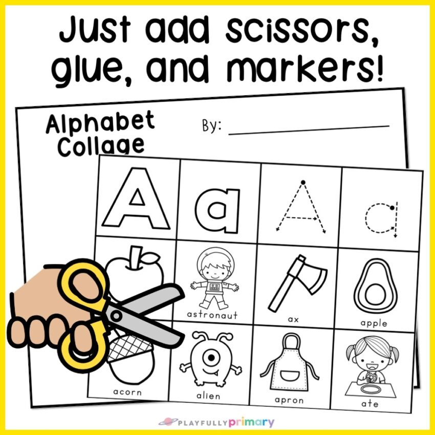 Alphabet Cut And Paste Worksheets Playfully Primary
