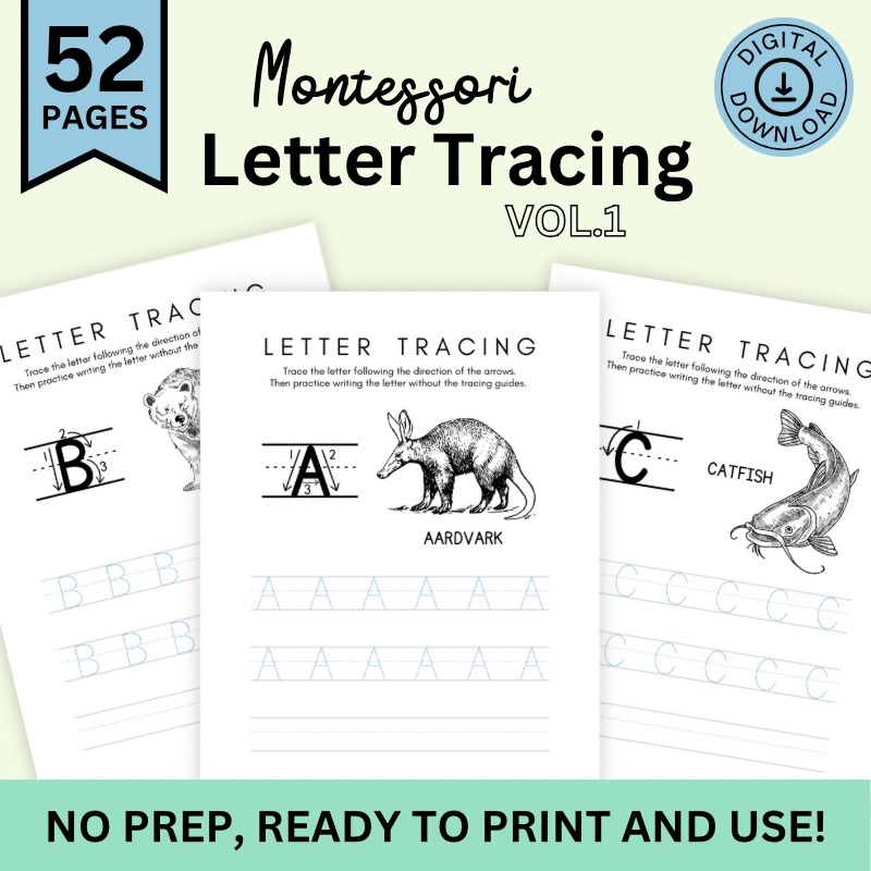 Alphabet Letter Tracing Worksheets Montessori inspired No Prep ABCs Made By Teachers Alphabet Letter Tracing Worksheets Montessori inspired No Prep ABCs Made By Teachers