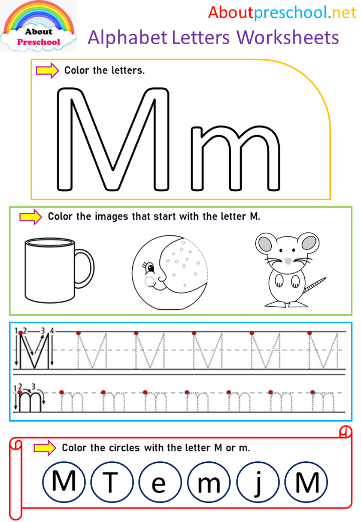 Alphabet Letters Worksheets M About Preschool