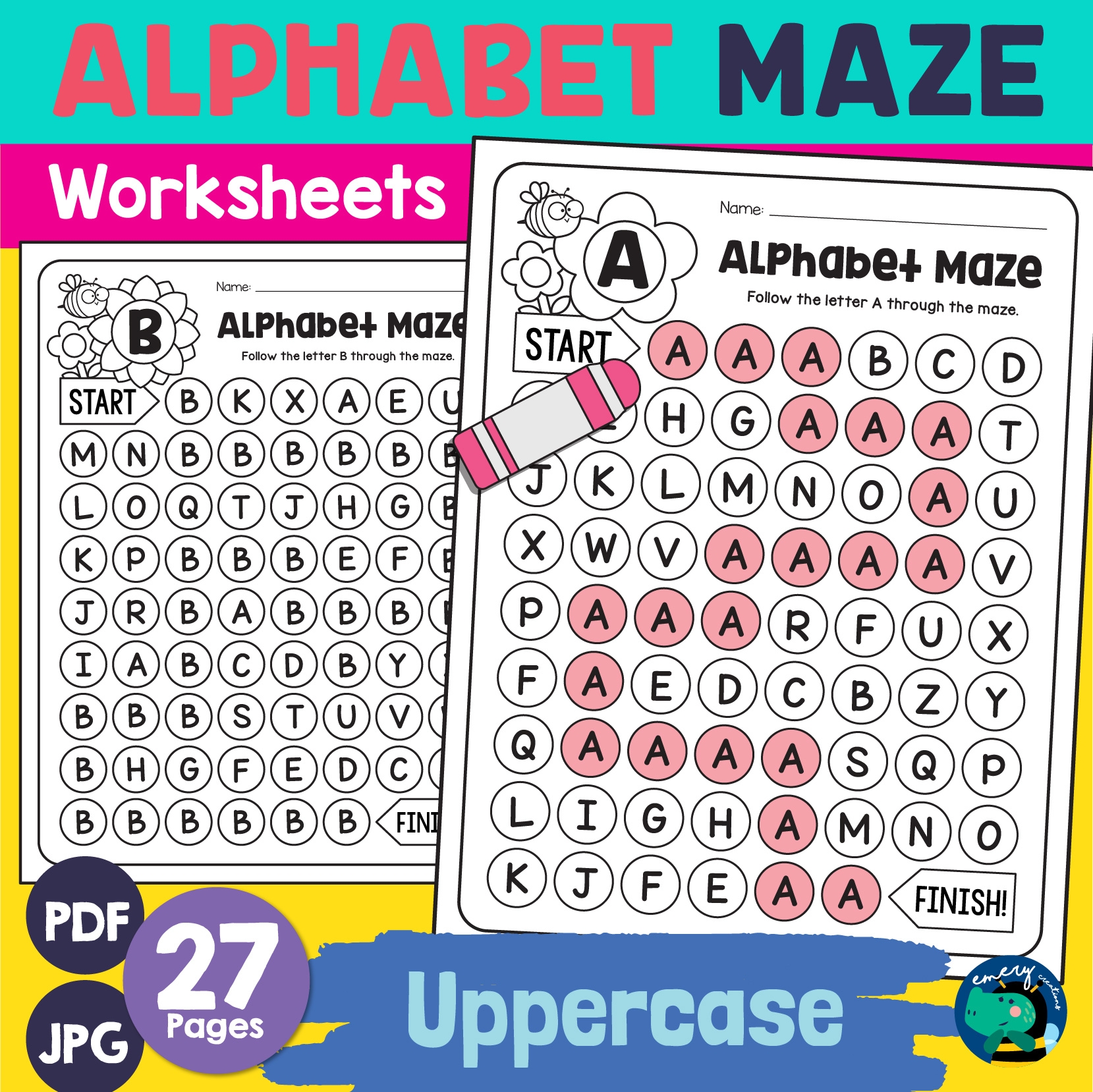 Letter Maze Worksheets