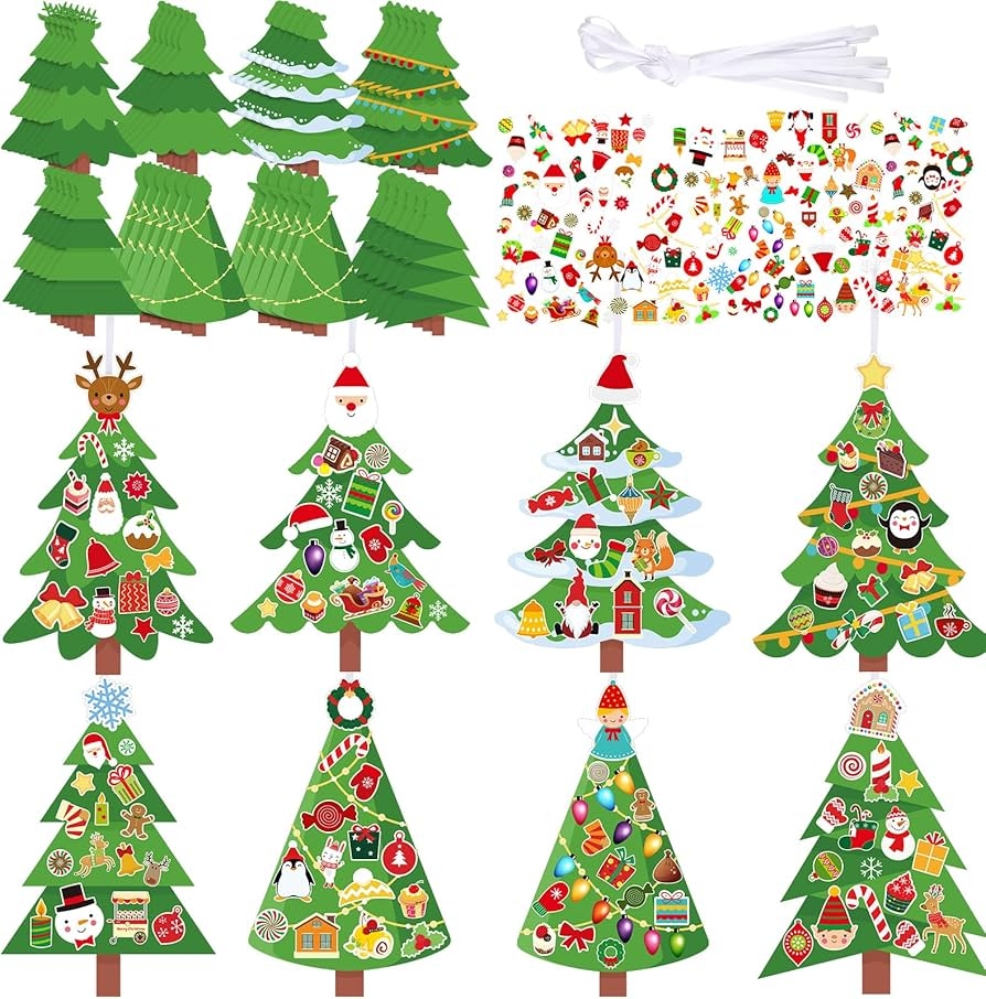 Amazon 48 Pieces Christmas Tree Craft Kit For Kids Christmas 