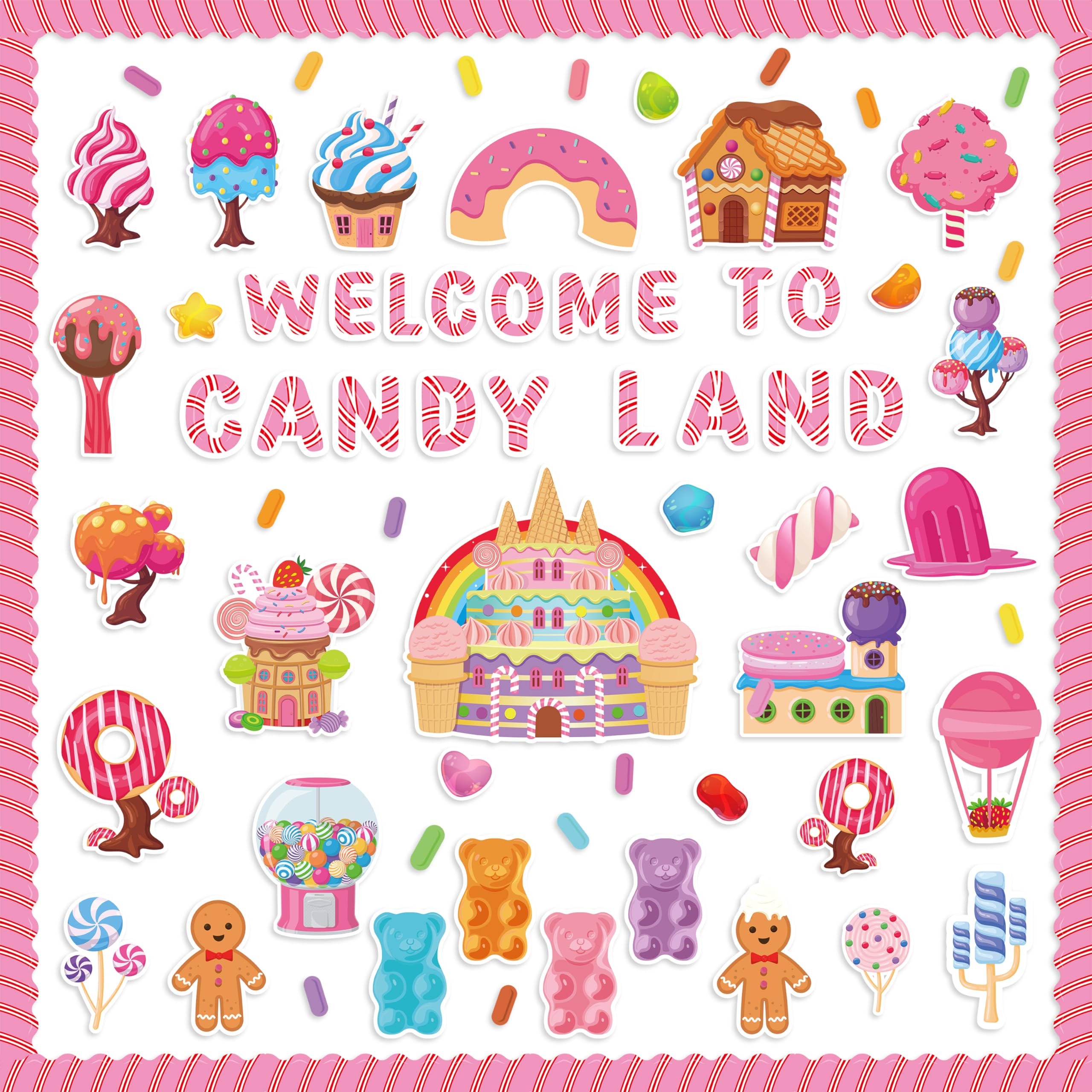 Amazon B1ykin 155Pcs Candyland Classroom Bulletin Board Decorations Set Welcome To Candy Land Ice Cream Round Lollipop Cutout Border Children Amazon B1ykin 155Pcs Candyland Classroom Bulletin Board Decorations Set Welcome To Candy Land Ice Cream Round Lollipop Cutout Border Children