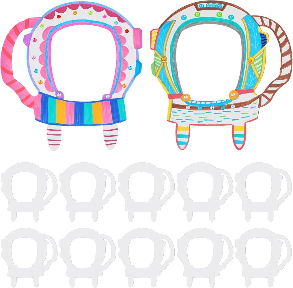 Amazon Sratte 10 Pcs Color Your Own Astronaut Helmet DIY Paper Astronaut Helmet For Party Blank Paper Masks Craft For Graduation Decoration Birthday Cosplay Masquerade Mask Party DIY Creativity Toys U0026 Games