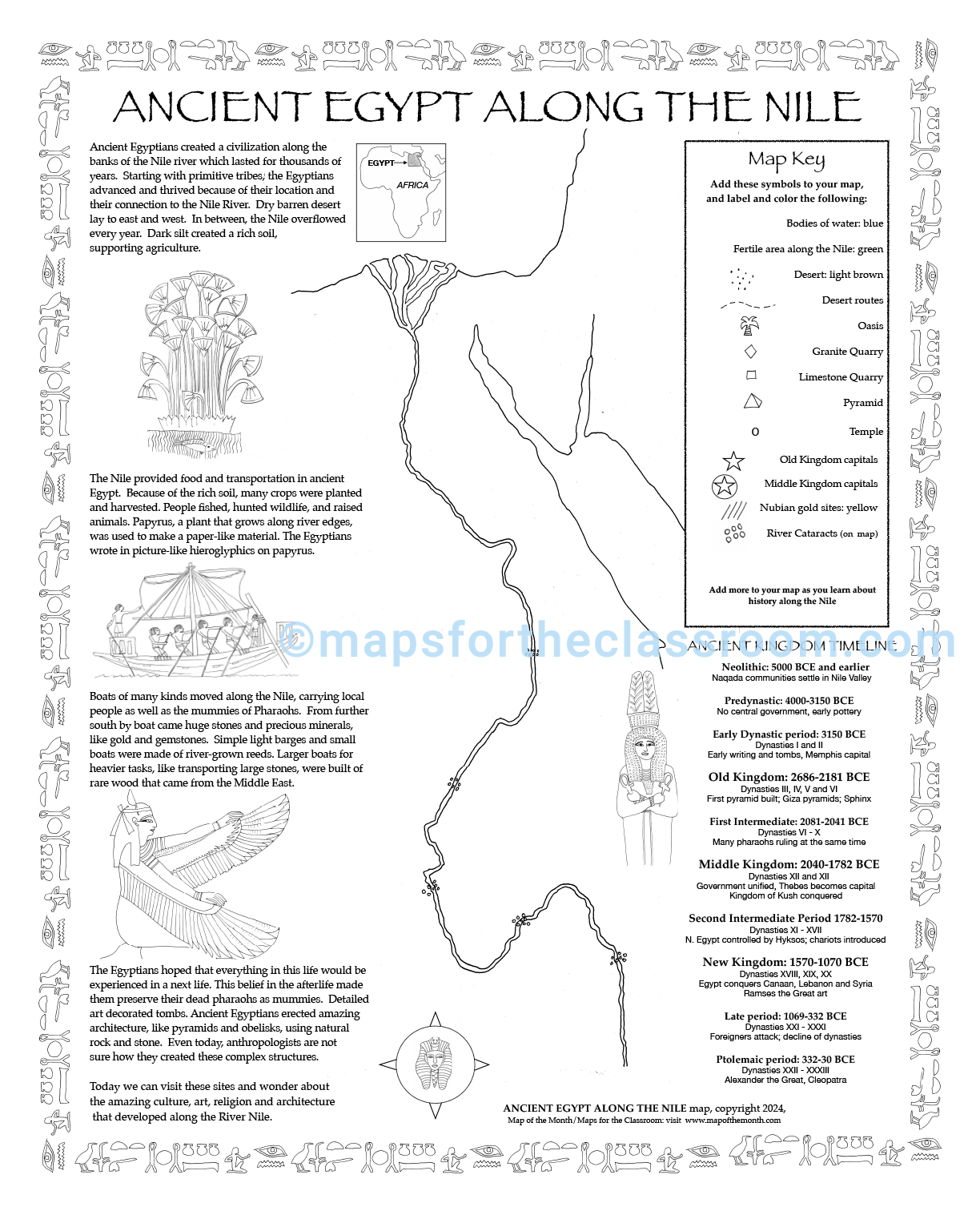 Ancient Egypt Along The Nile Maps For The Classroom Ancient Egypt Along The Nile Maps For The Classroom
