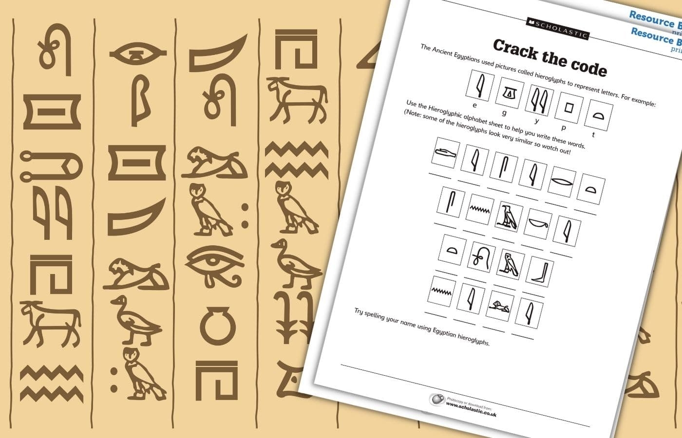Ancient Egypt Resource Crack The Hieroglyphic Code Hope Blog