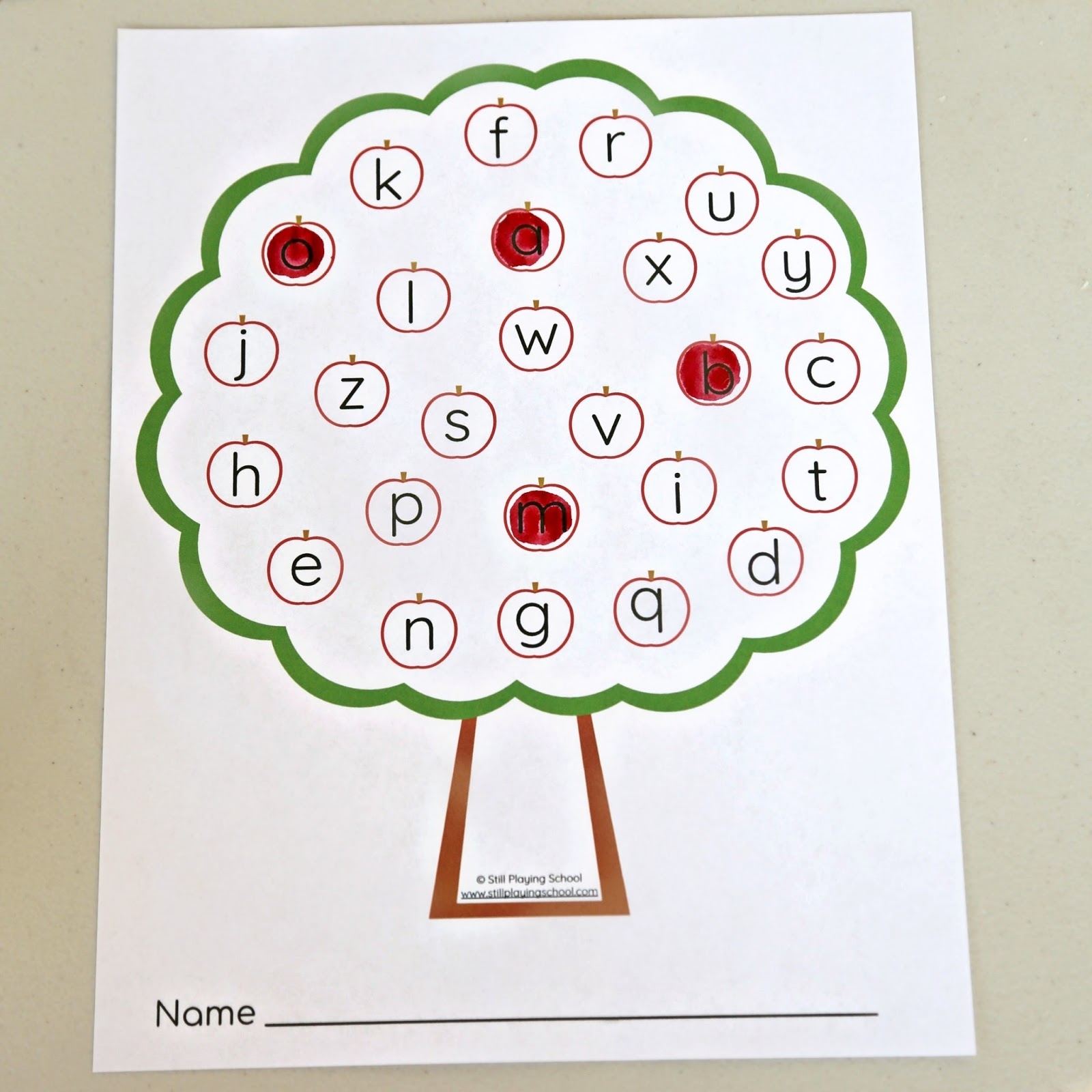 Apple Tree Alphabet Letter Game Still Playing School