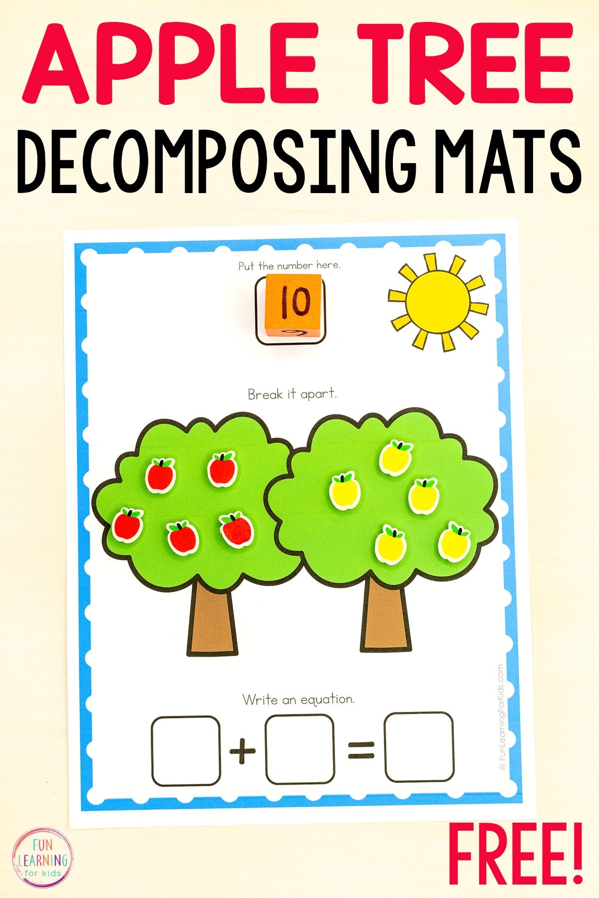 Apple Tree Decomposing Numbers Mat