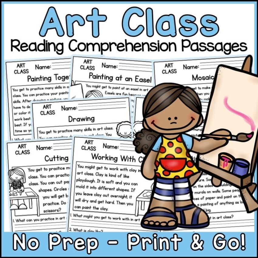 Art Class Reading Comprehension Passages And Questions Back To