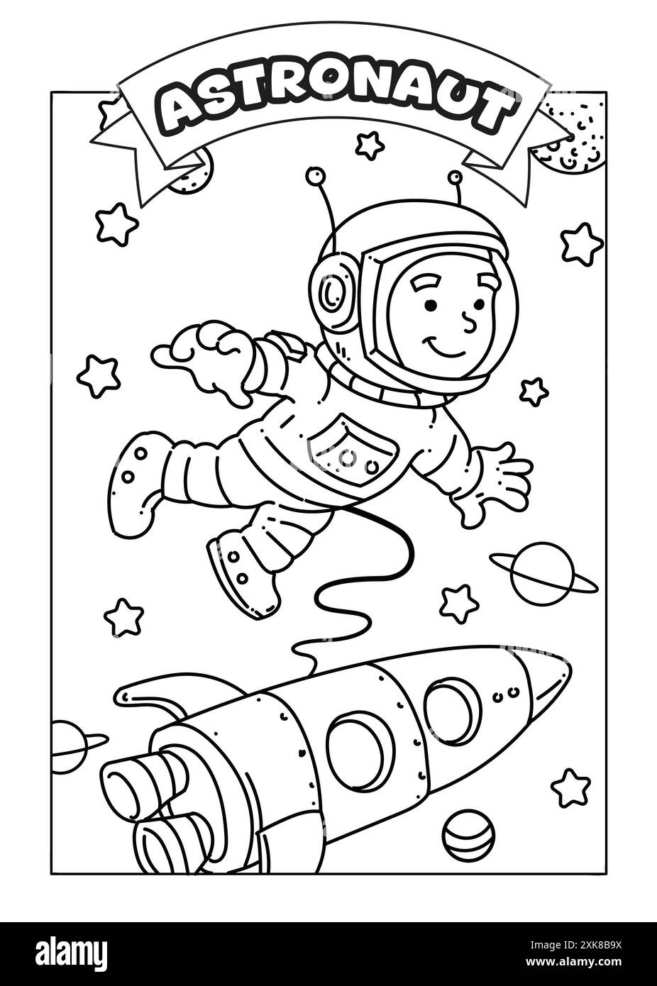 Astronaut Coloring Sheet Printable Hi res Stock Photography And 