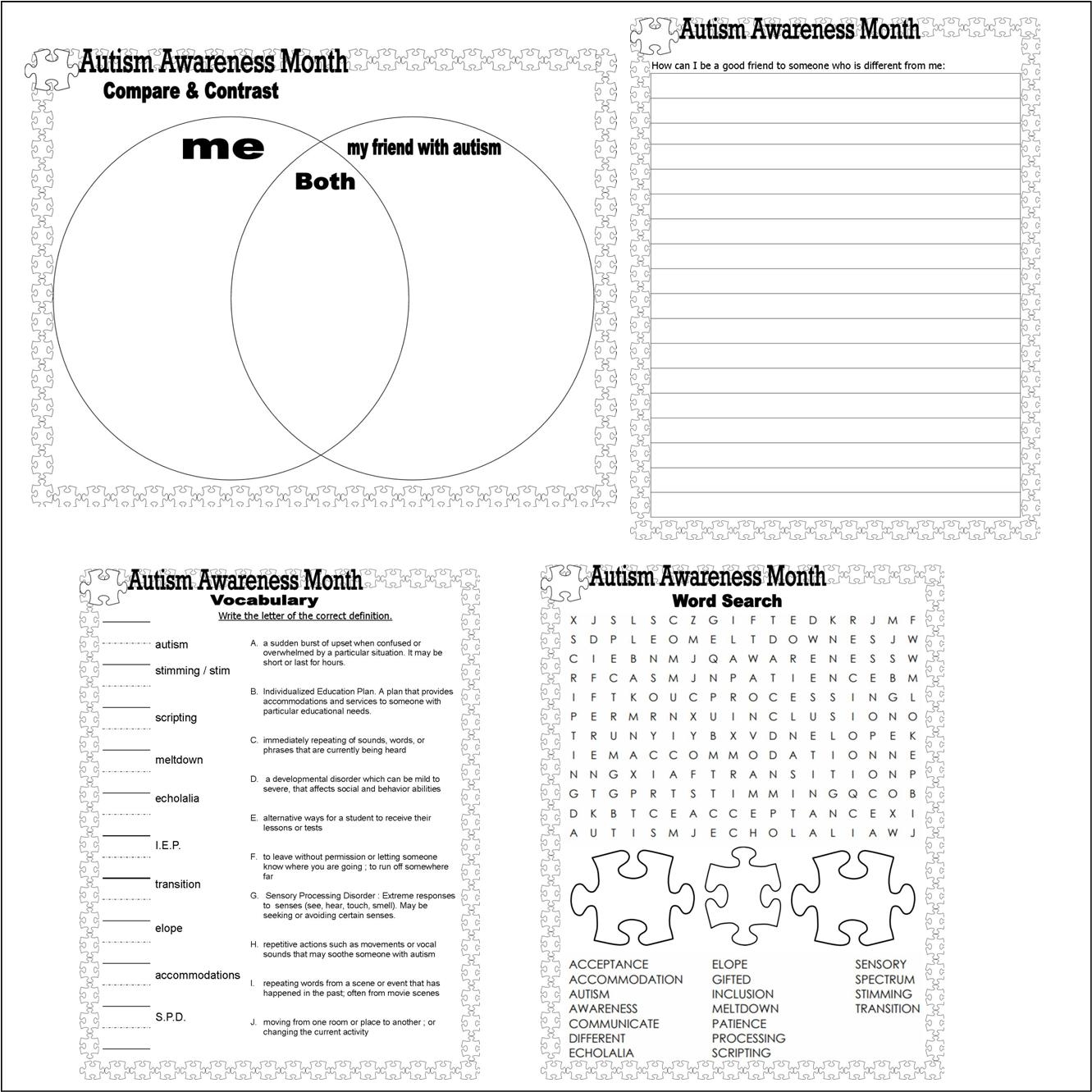 Autism Awareness In The Classroom Worksheets Decor Made By Teachers Autism Awareness In The Classroom Worksheets Decor Made By Teachers