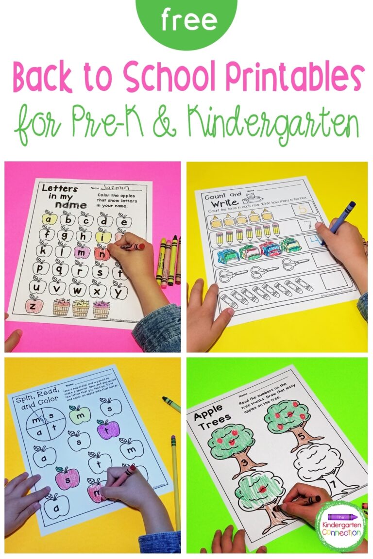 Back To School Printables and Freebies For Pre K U0026 Kindergarten