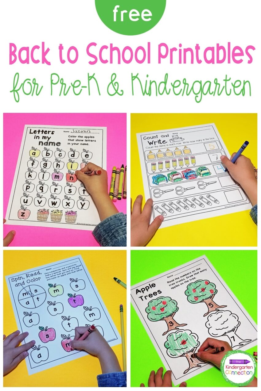 Back To School Printables and Freebies For Pre K U0026 Kindergarten