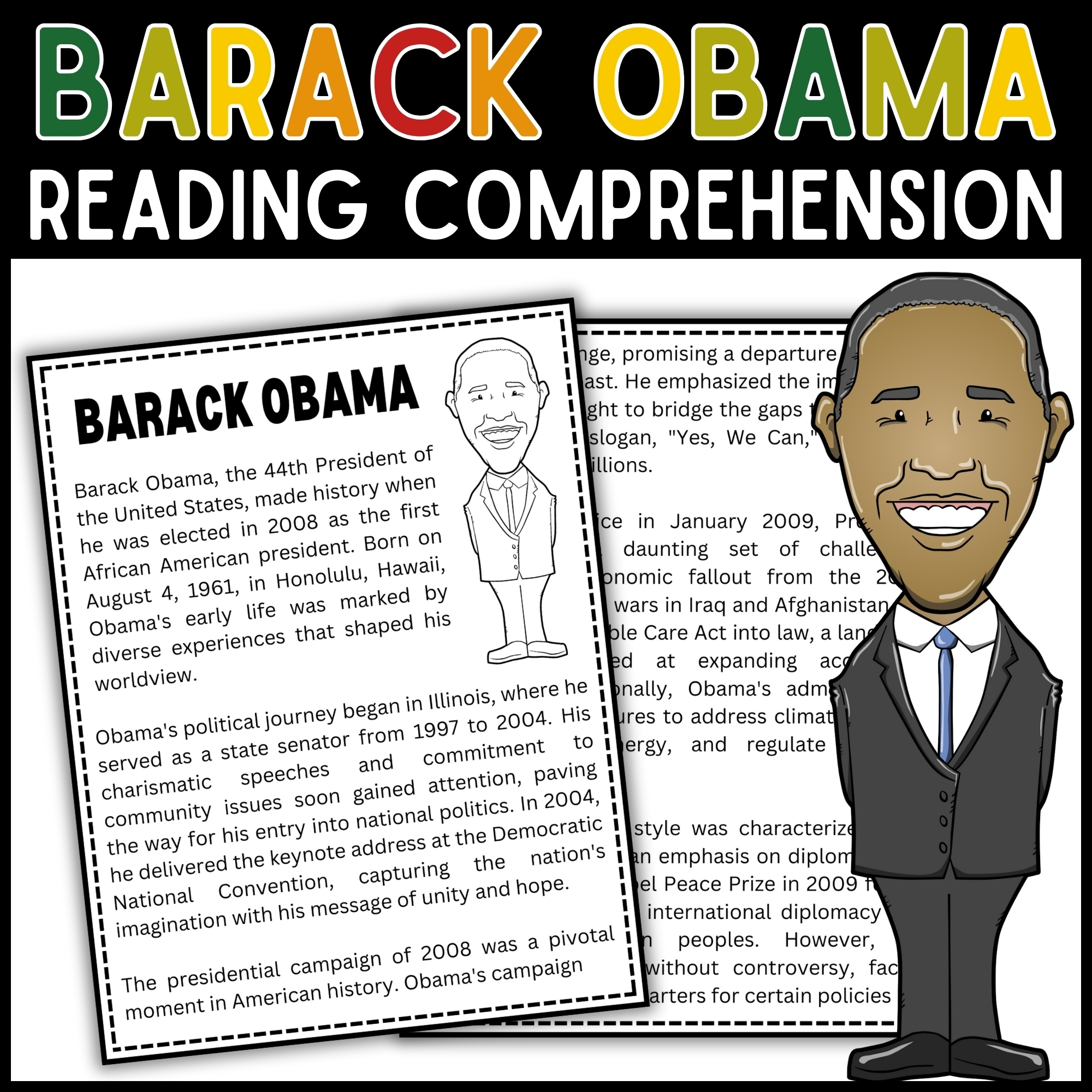 Barack Obama Reading Comprehension Passage Black History Month Barack Obama Reading Comprehension Passage Black History Month