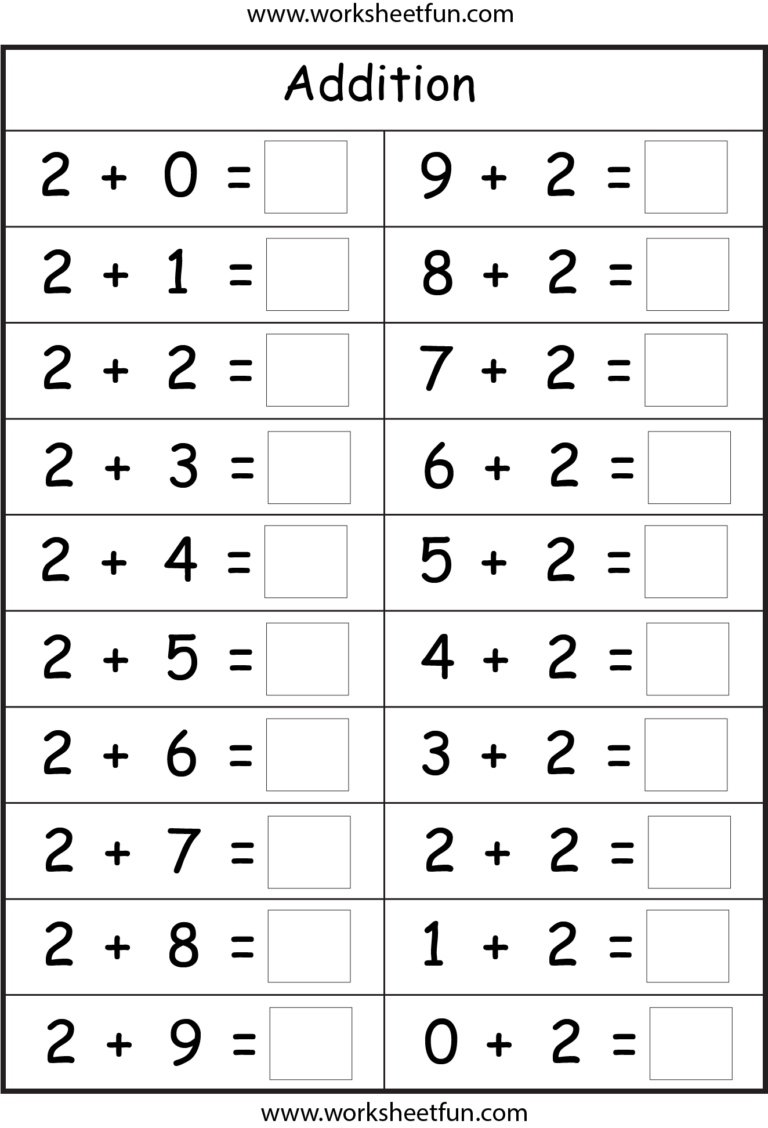 Basic Addition Facts 8 Worksheets FREE Printable Worksheets Worksheetfun