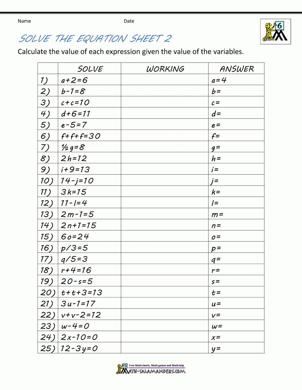 Free Printable 9th Grade Algebra Worksheets Free Printable 9th Grade Algebra Worksheets