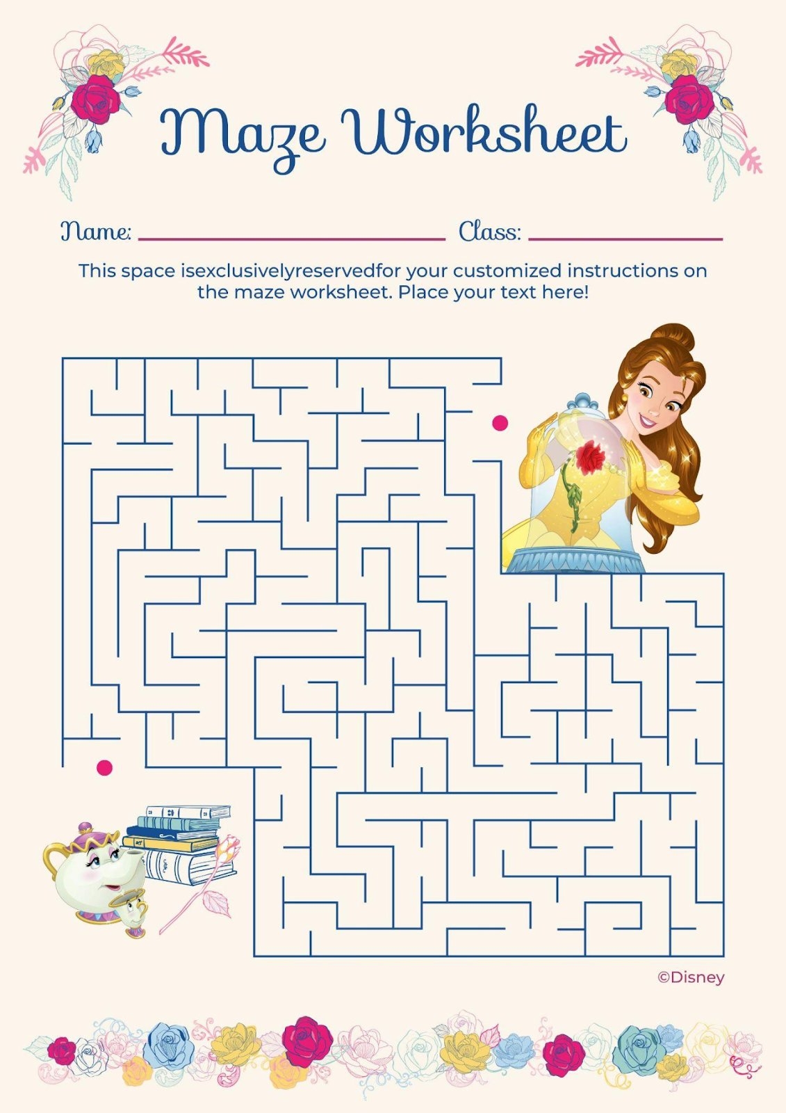 Beauty And The Beast Maze Worksheet Template Beauty And The Beast Maze Worksheet Template