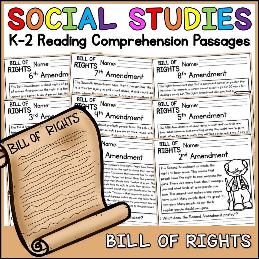 Bill Of Rights Social Studies Reading Comprehension Passages K 2 Bill Of Rights Social Studies Reading Comprehension Passages K 2