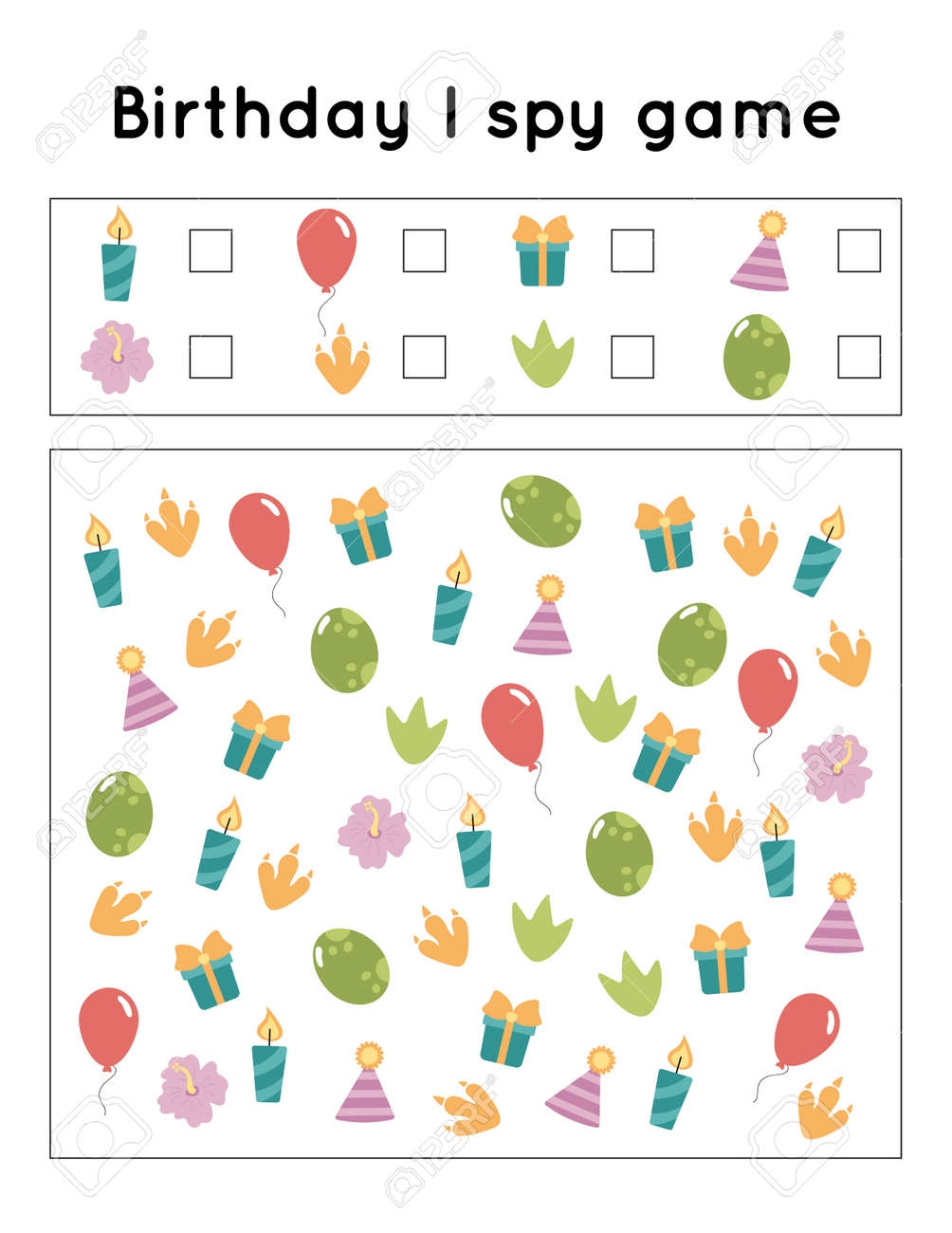 Birthday I Spy Game Search And Count Items Activity Printable Worksheet For Preschool Kids Dinosaur Theme Royalty Free SVG Cliparts Vectors And Stock Illustration Image 156041416 Birthday I Spy Game Search And Count Items Activity Printable Worksheet For Preschool Kids Dinosaur Theme Royalty Free SVG Cliparts Vectors And Stock Illustration Image 156041416