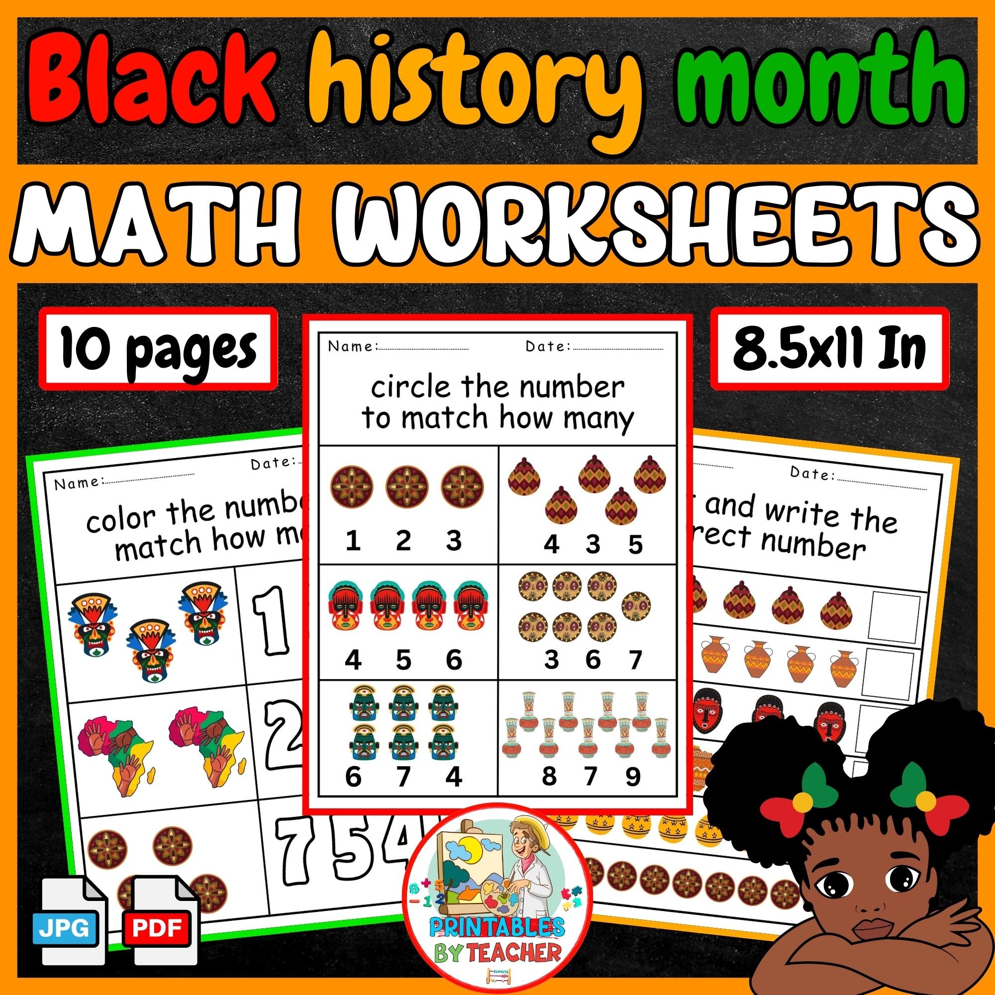 Black History Month Math Activities Martin Luther King Jr Day Worksheets K 2 Classful
