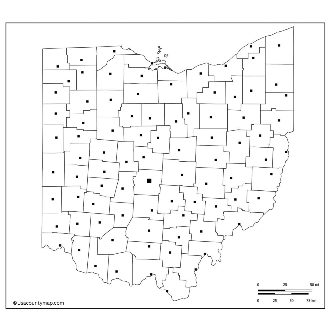 Blank Ohio Map Educational Map Worksheet Format
