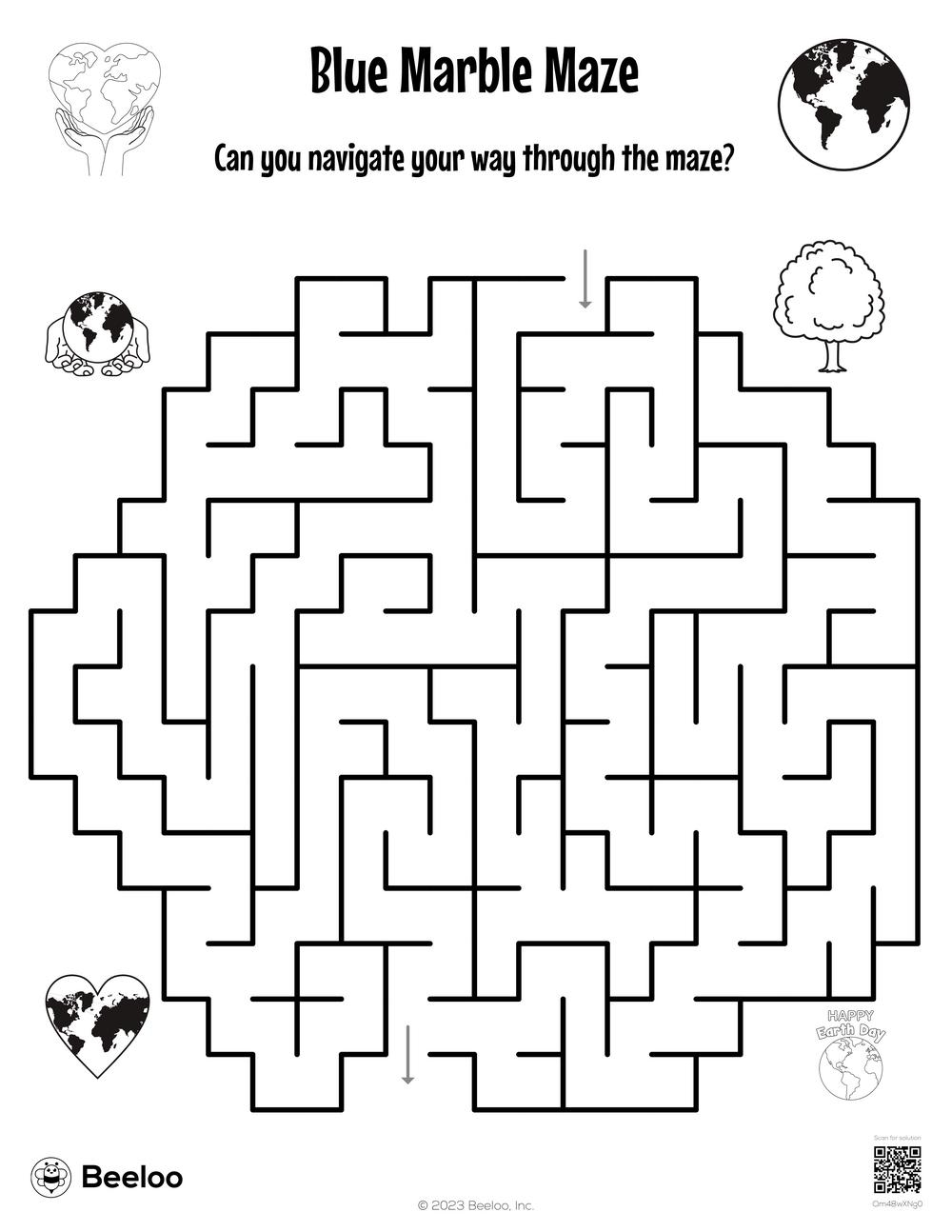 Blue Marble Maze Beeloo Printable Crafts And Activities For Kids