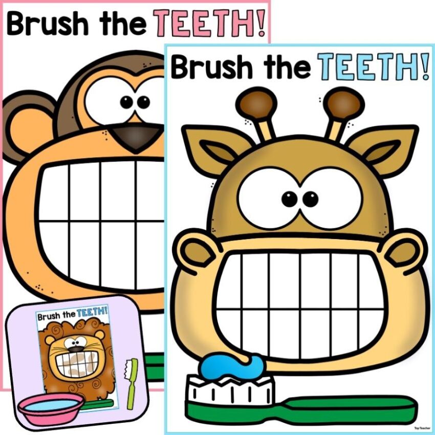 Brush The Zoo Animal s Teeth Fine Motor Activity Top Teacher