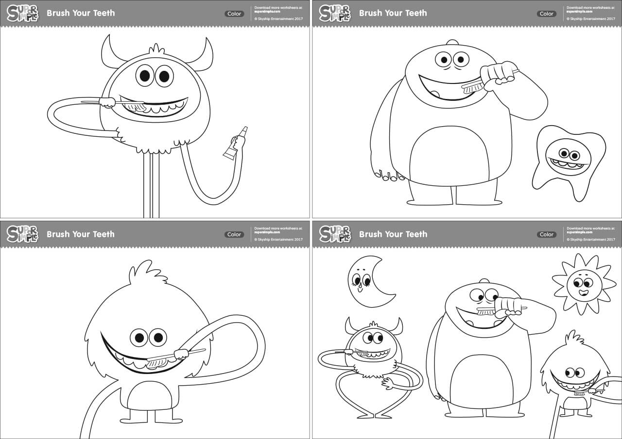 Brush Your Teeth Coloring Pages Super Simple Brush Your Teeth Coloring Pages Super Simple