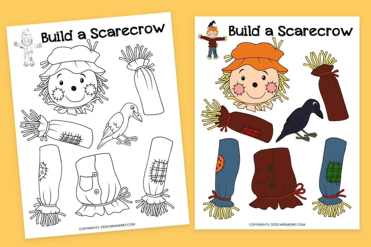 Build A Scarecrow Printable Fall Kids Activity Mrs Merry Build A Scarecrow Printable Fall Kids Activity Mrs Merry
