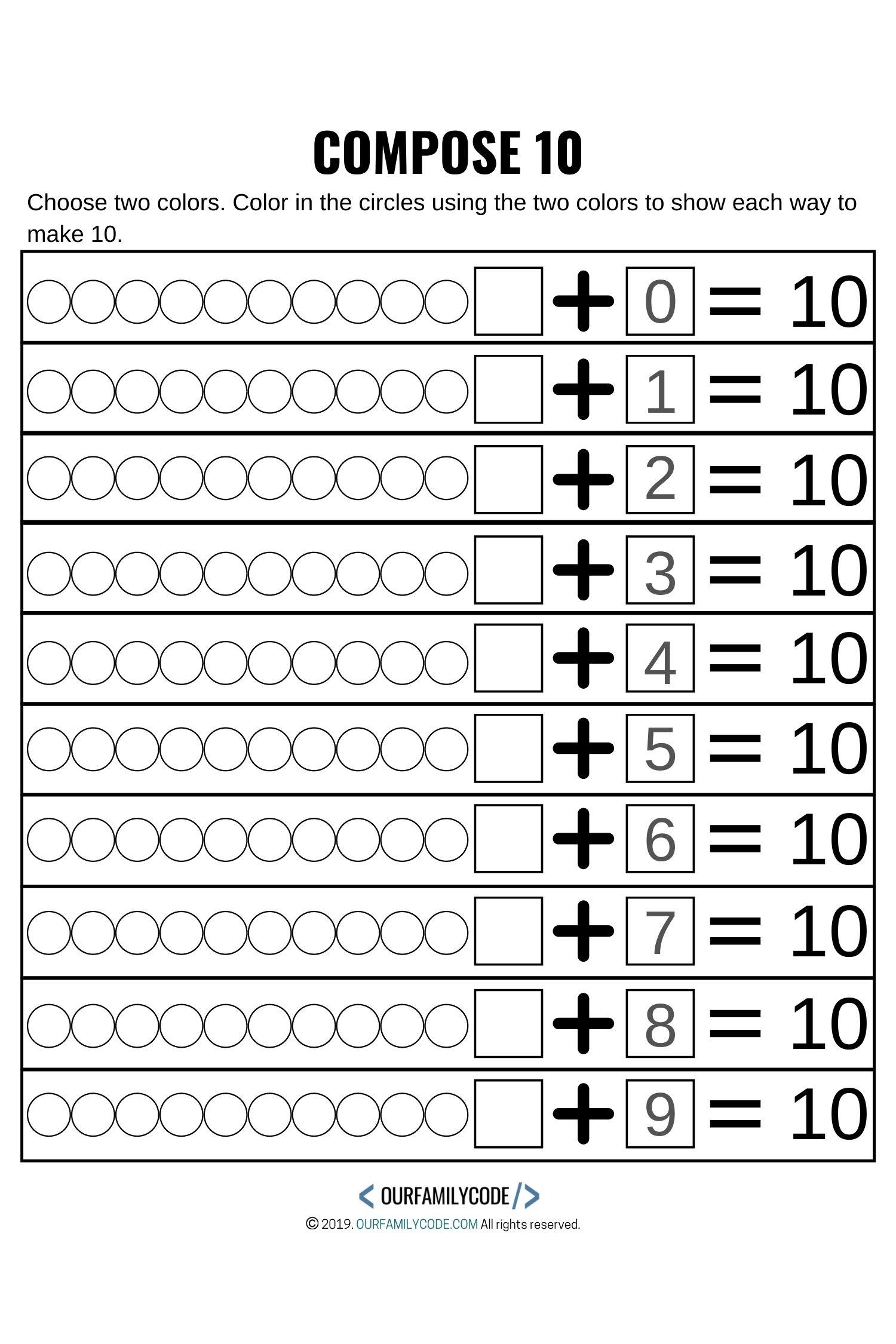 Candy Corn Math Compose U0026 Decompose The Number 10 Our Family 