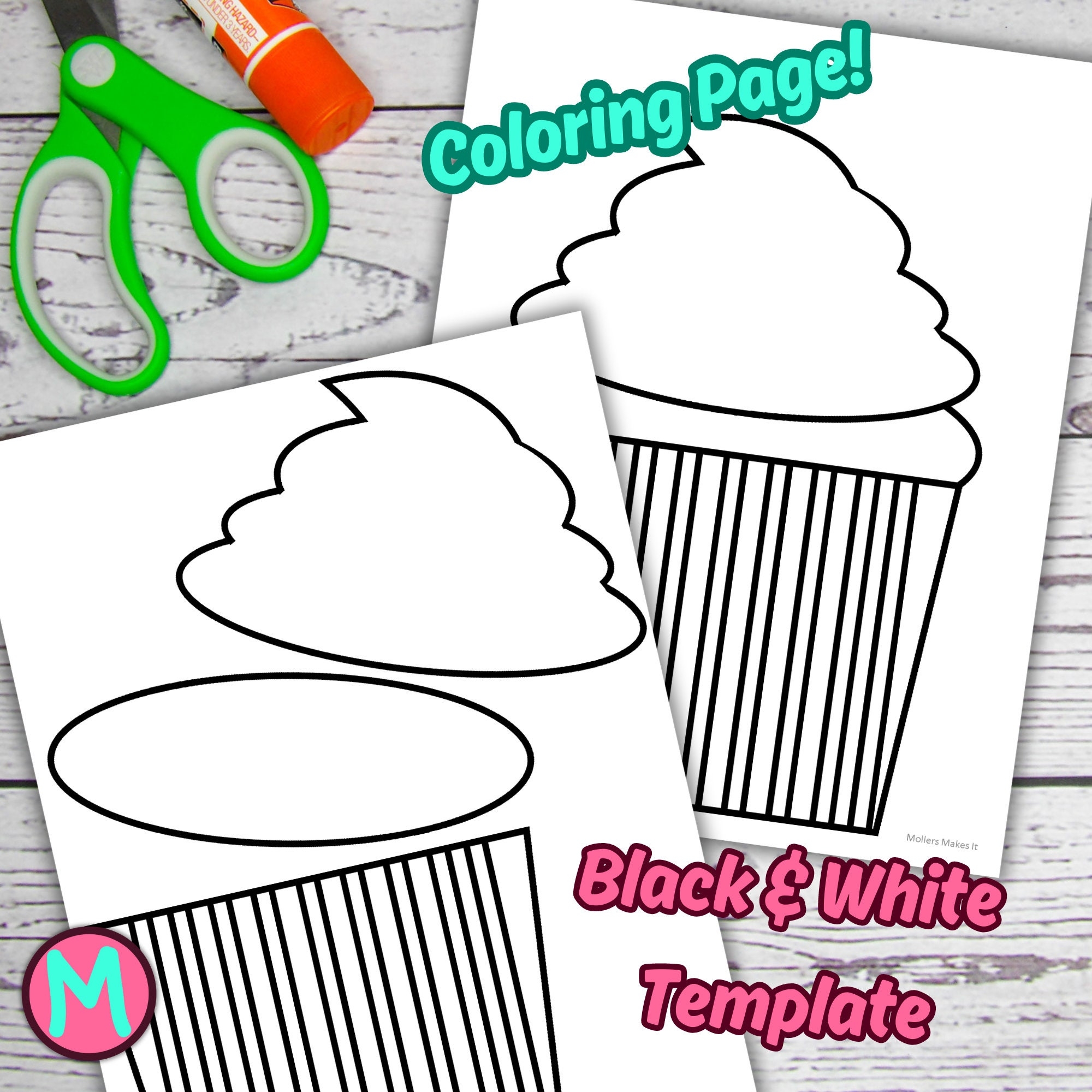Carefree Cupcake Craft Template For Kids Preschool Kindergarten 