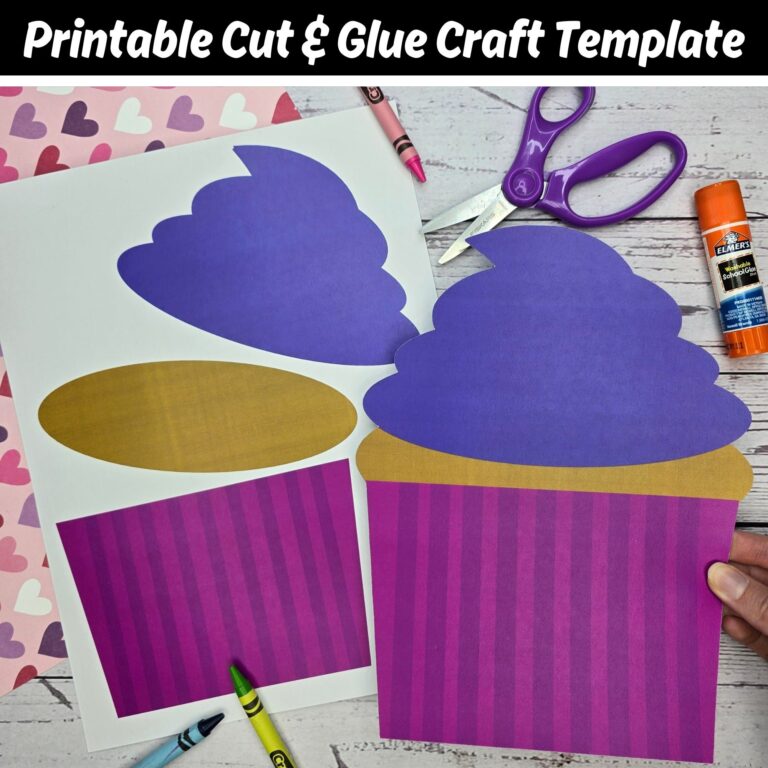 Carefree Cupcake Craft Template For Kids Preschool Kindergarten 