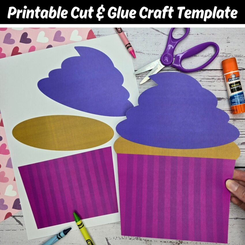 Carefree Cupcake Craft Template For Kids Preschool Kindergarten