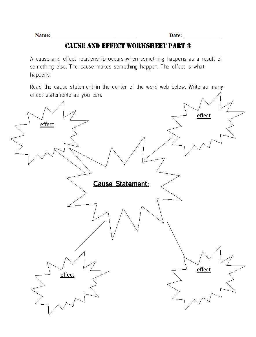 Cause And Effect Worksheets Fun With Cause And Effect Worksheet Cause And Effect Worksheets Fun With Cause And Effect Worksheet