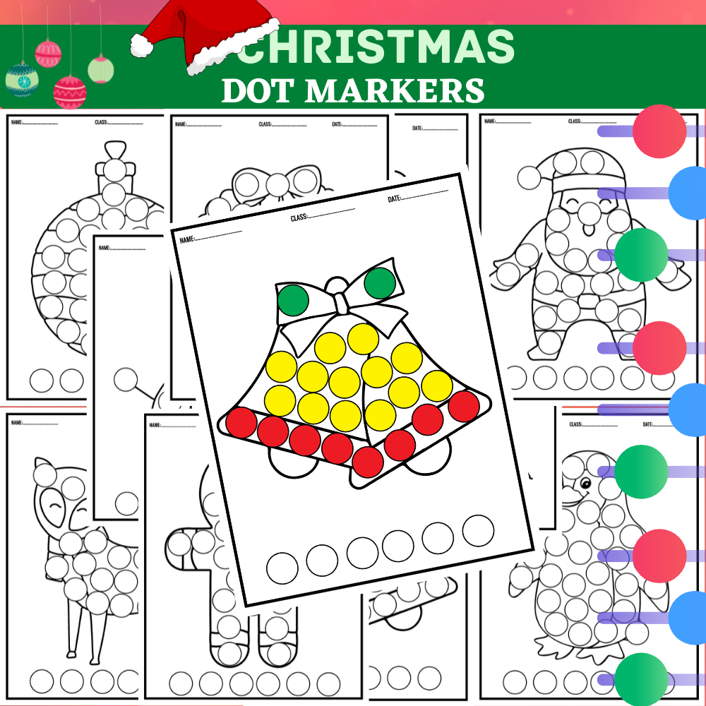 Christmas Coloring Pages Dot Markers Bingo Dauber For Kids Winter Activity Made By Teachers Christmas Coloring Pages Dot Markers Bingo Dauber For Kids Winter Activity Made By Teachers