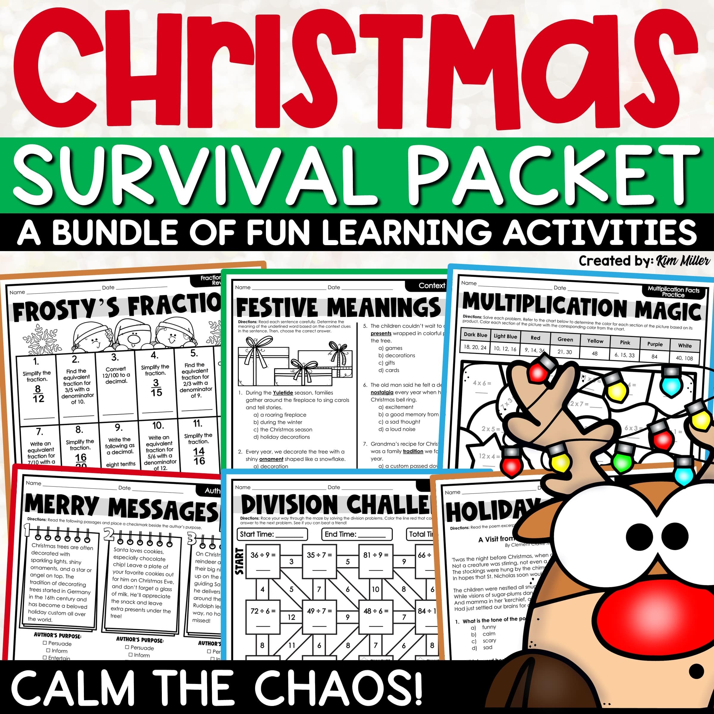 Christmas Math Worksheets For 5th Graders