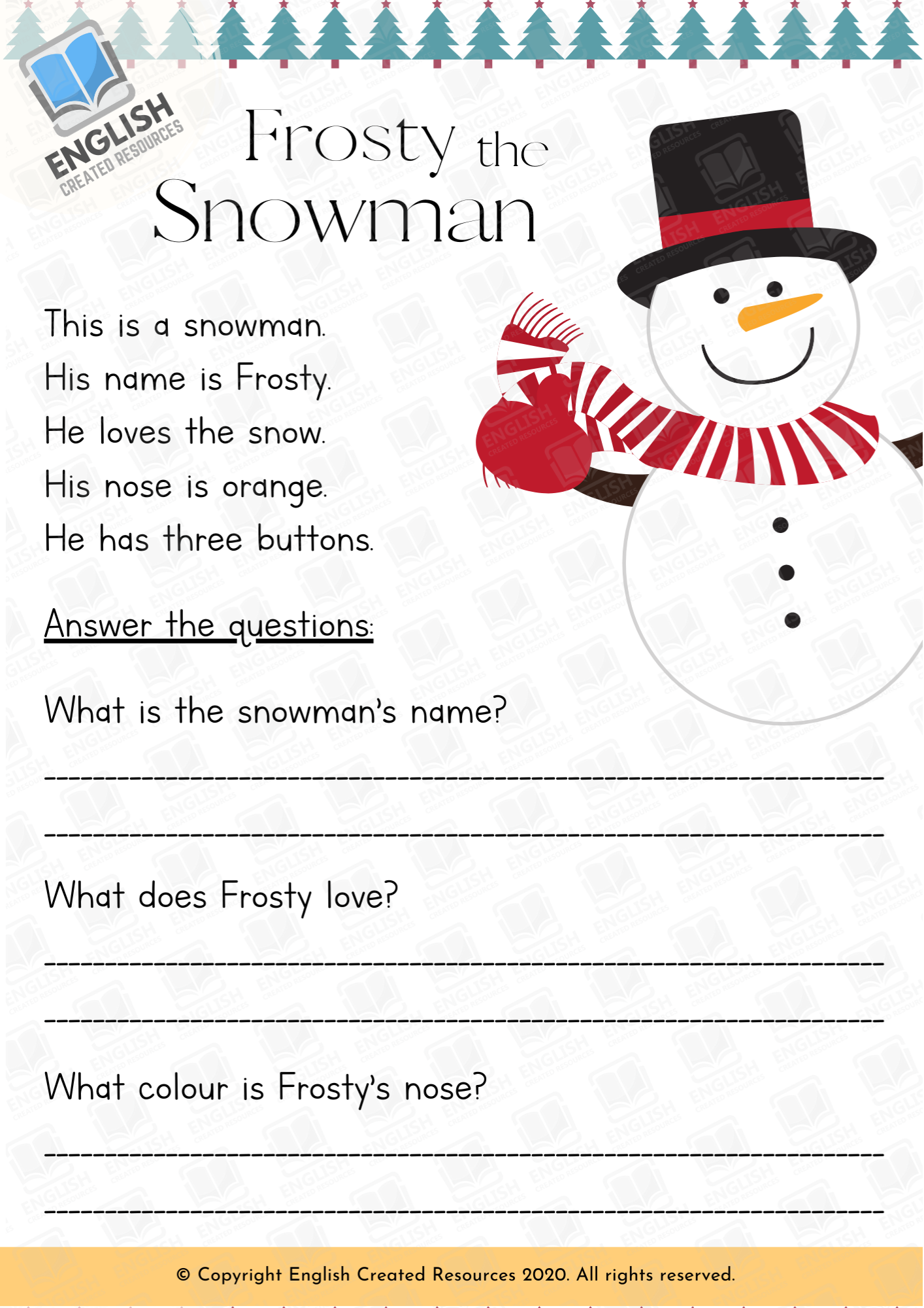 Christmas Reading Comprehension Grade 1 English Created Resources Worksheets Library Christmas Reading Comprehension Grade 1 English Created Resources Worksheets Library