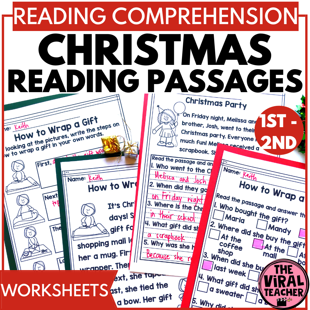 Christmas Reading Passages And Comprehension Questions With Sequencing Activity