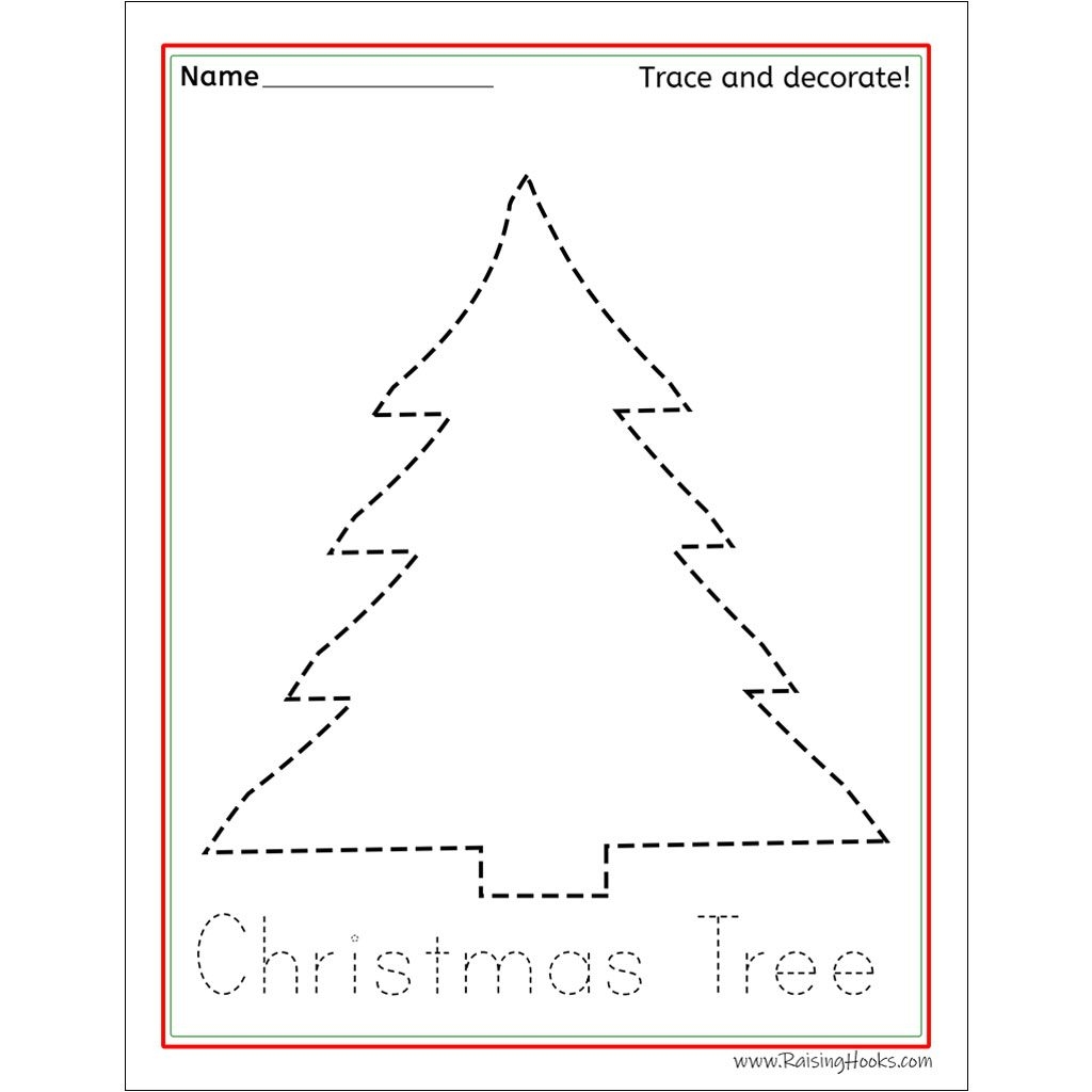 Christmas Tracing Worksheets Raising Hooks