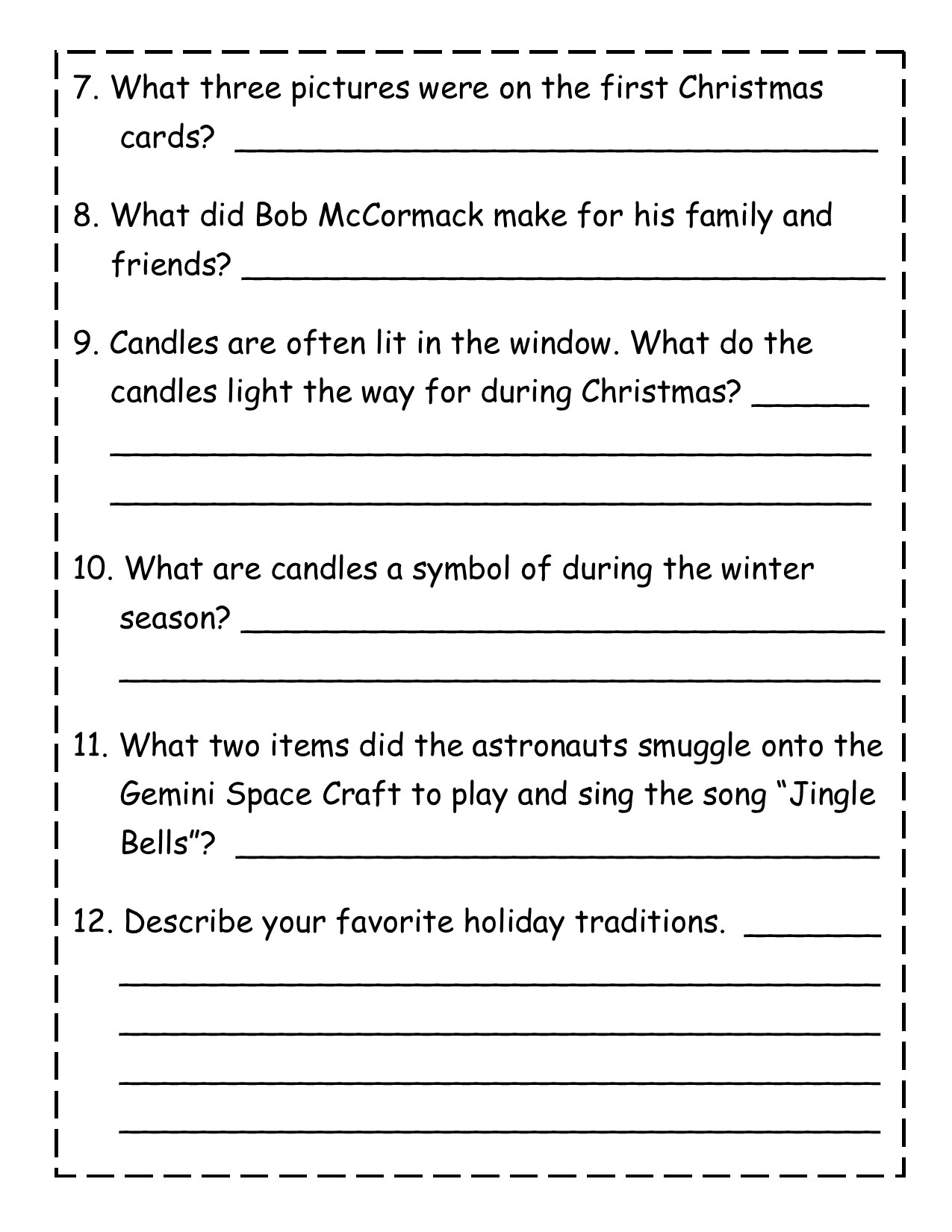 Christmas Traditions Reading Comprehension Passage Made By Teachers Christmas Traditions Reading Comprehension Passage Made By Teachers