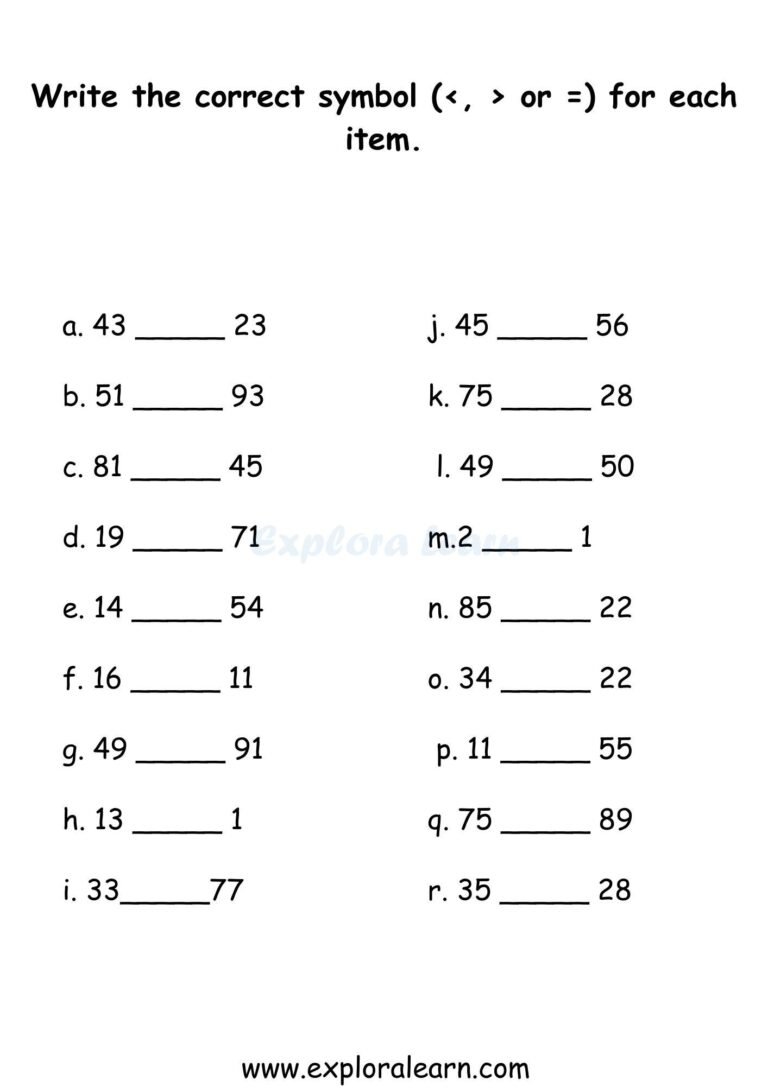 Class 1 Math Worksheets Practice And Learn