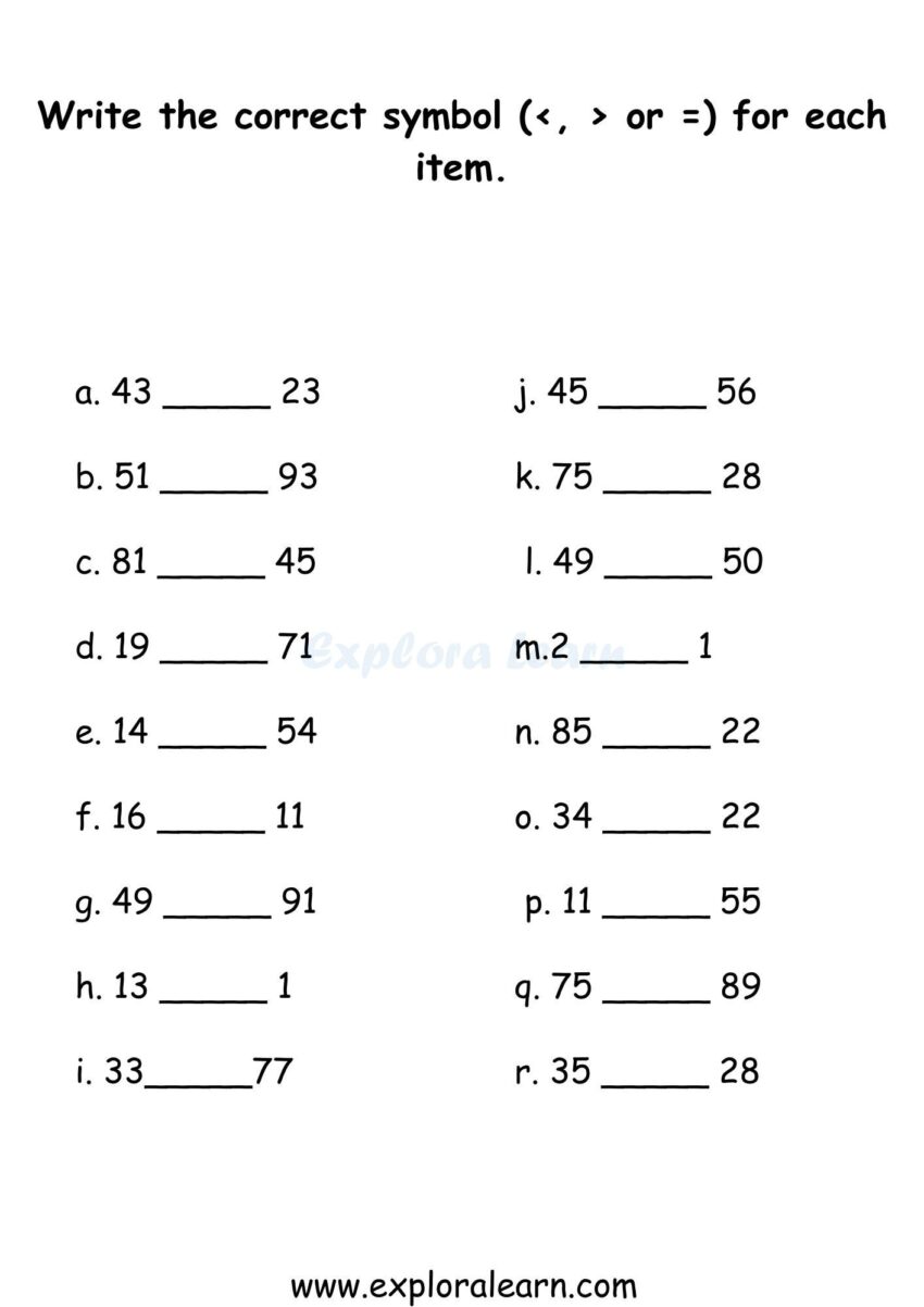 Class 1 Math Worksheets Practice And Learn