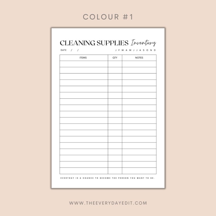 Cleaning Supplies Inventory Printable Cleaning Inventory Chart Home Management Inventory Template Inventory Tracker Instant Download Etsy
