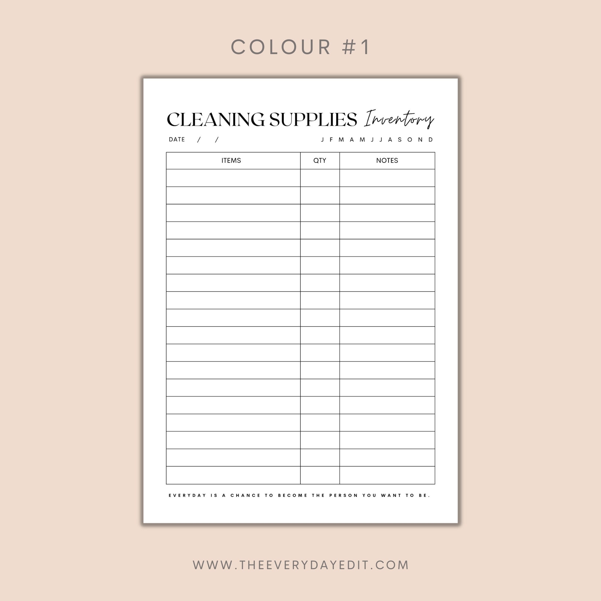 Cleaning Supplies Inventory Printable Cleaning Inventory Chart Home Management Inventory Template Inventory Tracker Instant Download Etsy