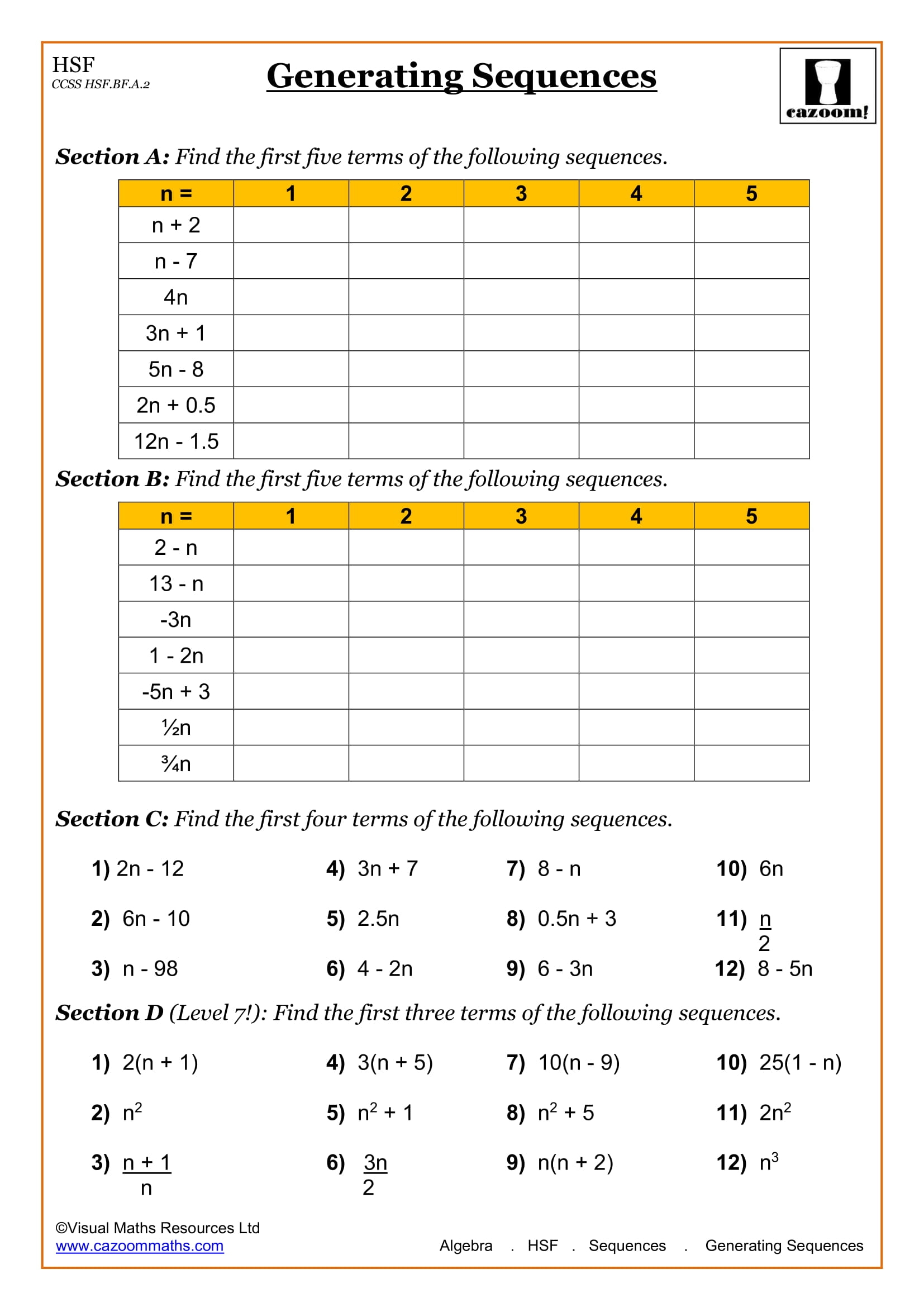 College Math Printable Worksheets College Math Printable Worksheets