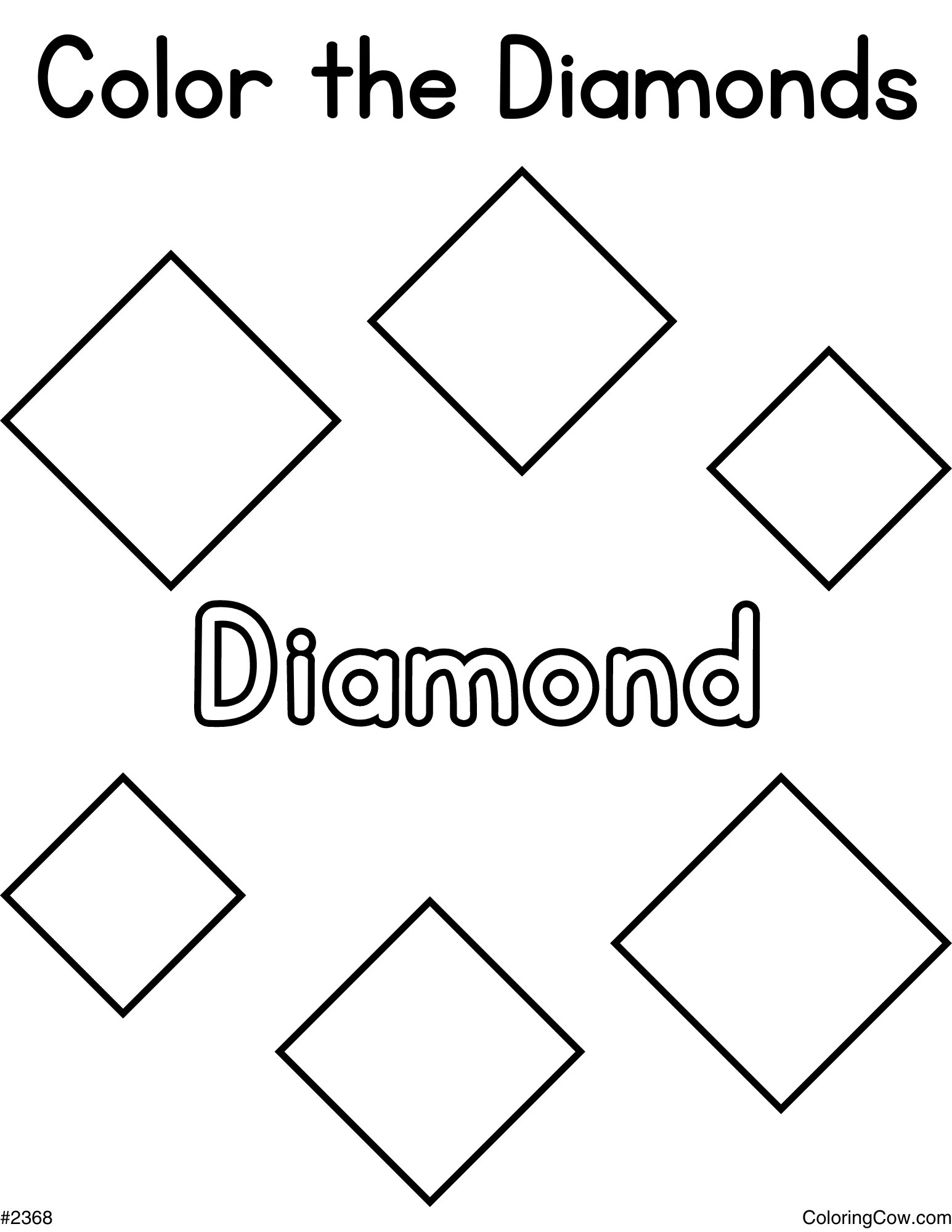 Color The Diamonds Coloring Page Color The Diamonds Coloring Page
