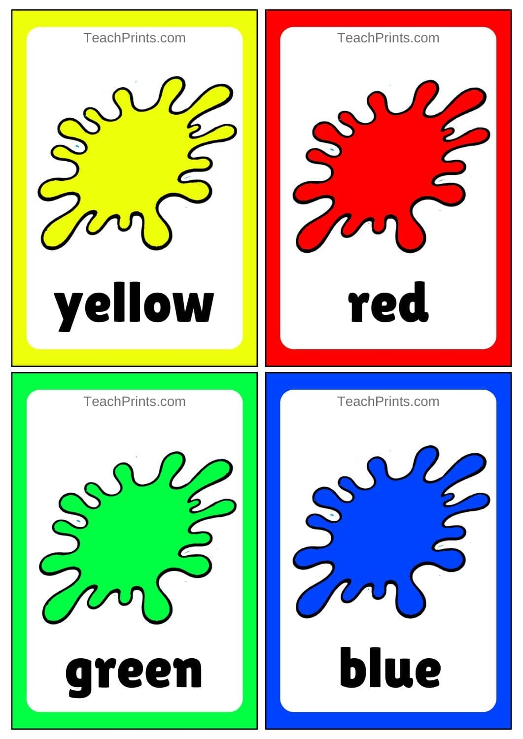 Preschool Printable Color Flashcards Preschool Printable Color Flashcards