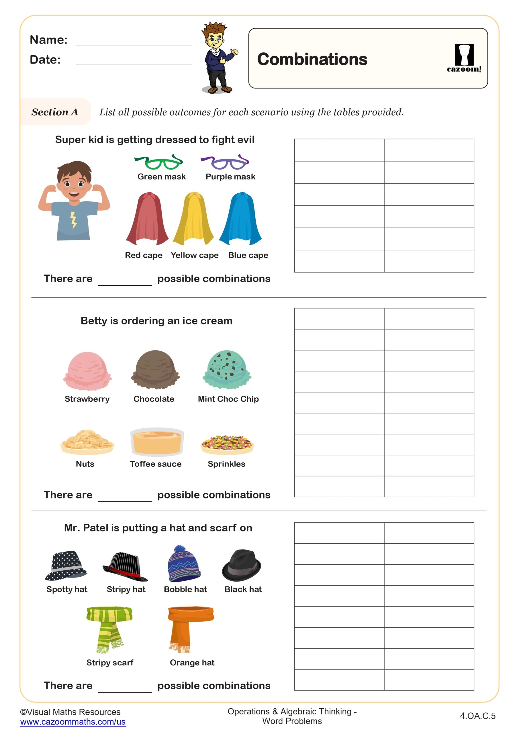 Aaa Math Printable Worksheets